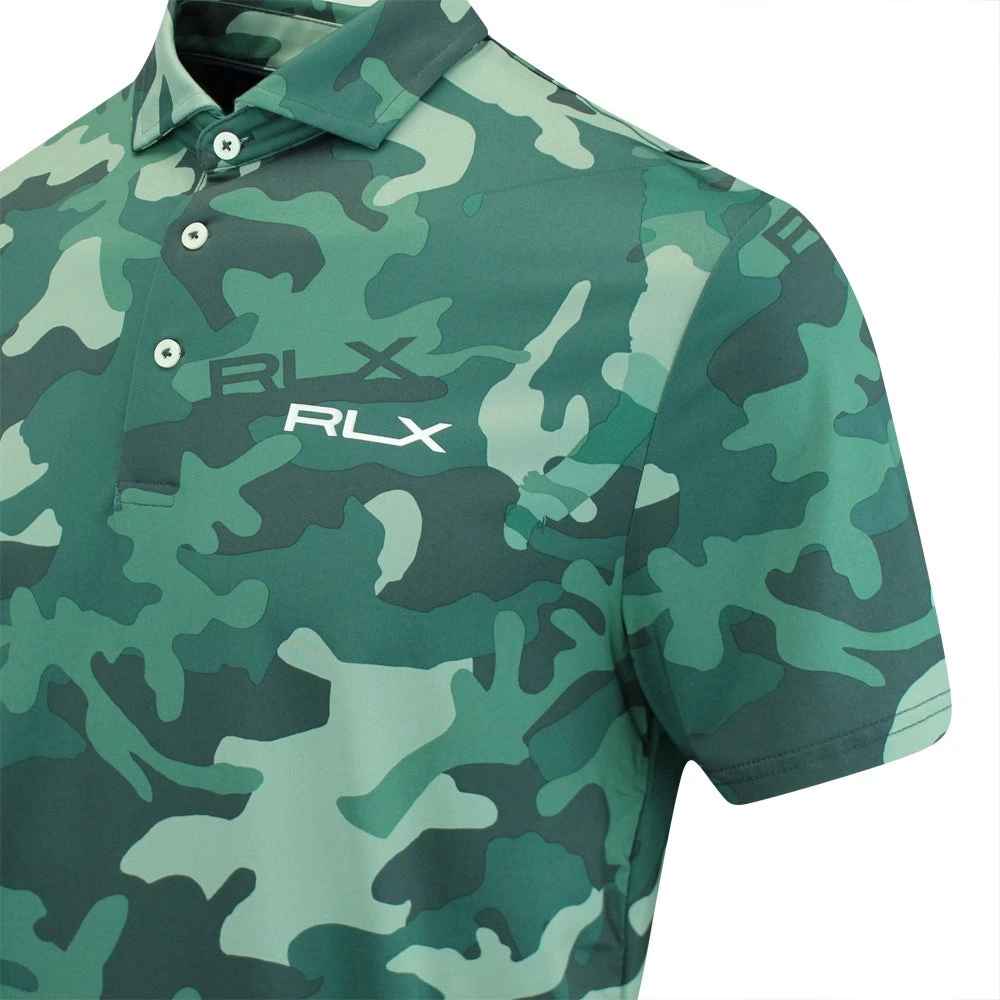 RLX Golf Shirt - Camo Driver Printed Airflow - Moss Agate AW23 - Image 4