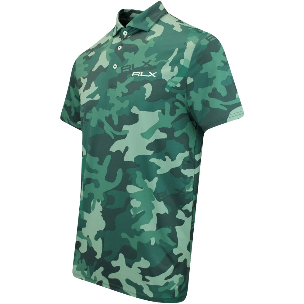 RLX Golf Shirt - Camo Driver Printed Airflow - Moss Agate AW23 - Image 2