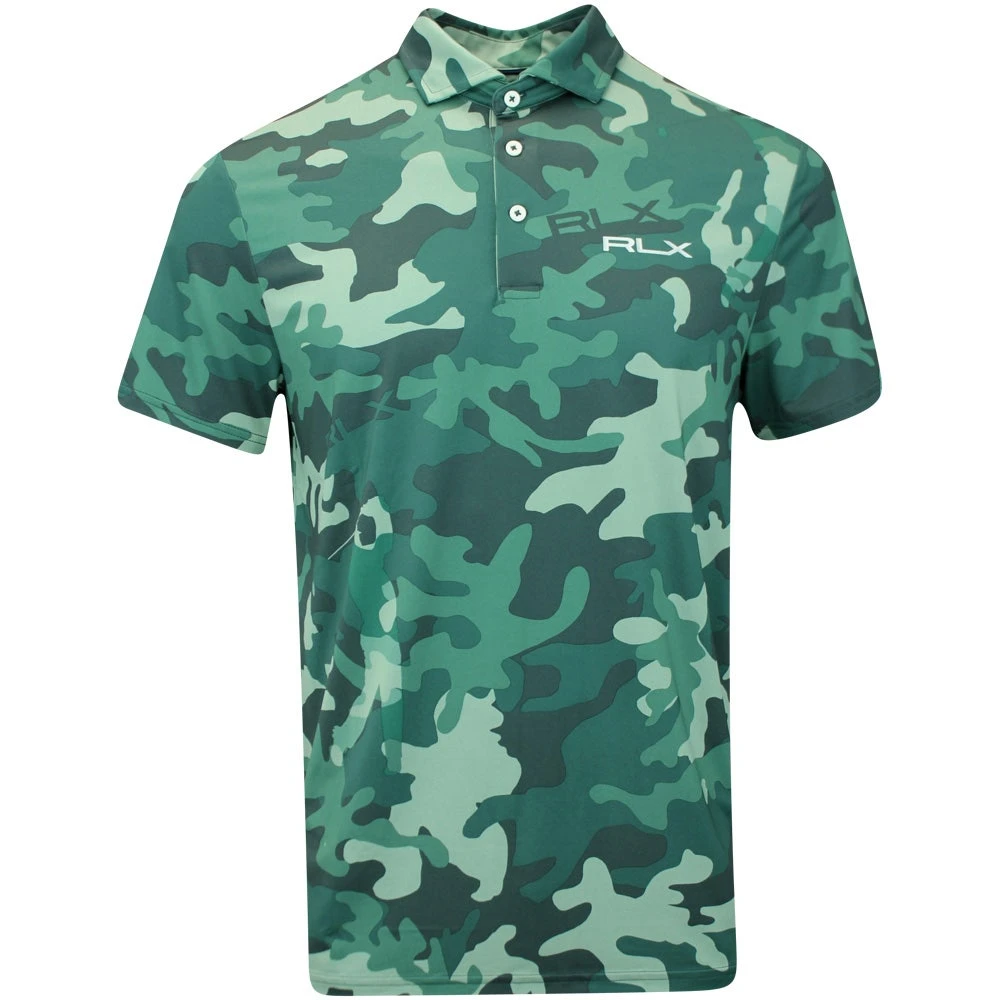 RLX Golf Shirt - Camo Driver Printed Airflow - Moss Agate AW23