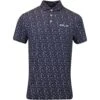 RLX Golf Shirt - Micro Floral Printed Airflow - Refined Navy AW23