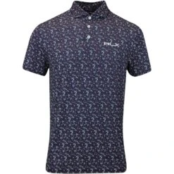 RLX Golf Shirt - Micro Floral Printed Airflow - Refined Navy AW23